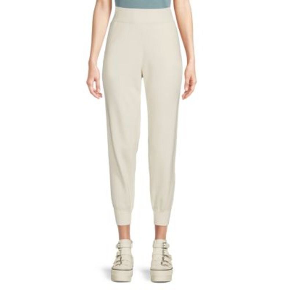 Akris Punto Stretch Virgin Wool Jogger Pant Ribbed Knit Size 14 Elastic Waist
